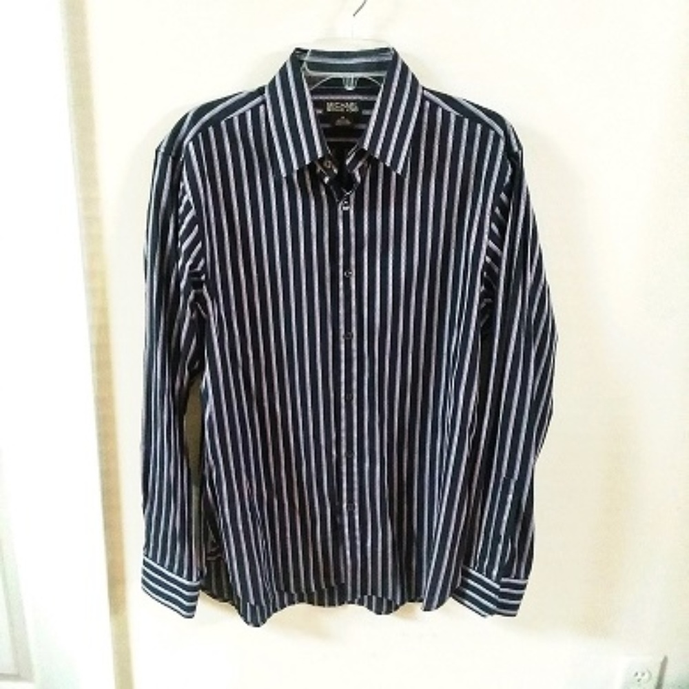Michael Kors Black & Lavender Striped Shirt